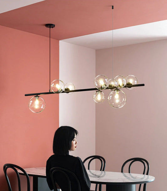 Modern Chandelier With Clear Globe - 1LCH2