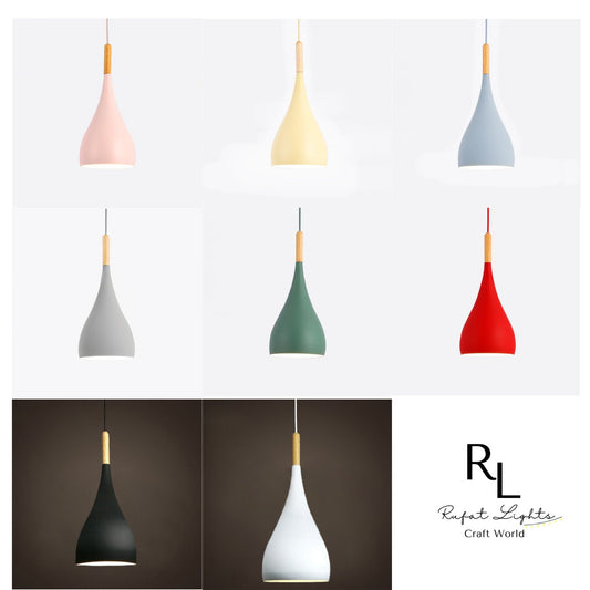 Nordic Wood Macaroon Lights Dining Area Lamps