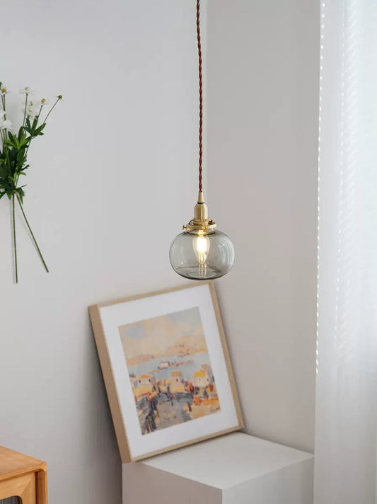 Ribbed Globe Glass Pendant Light - 228GPL