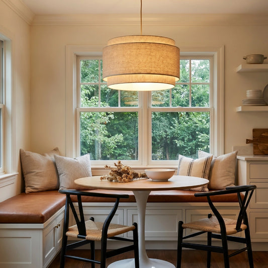 Samira Modern Linen Drum Pendant Light