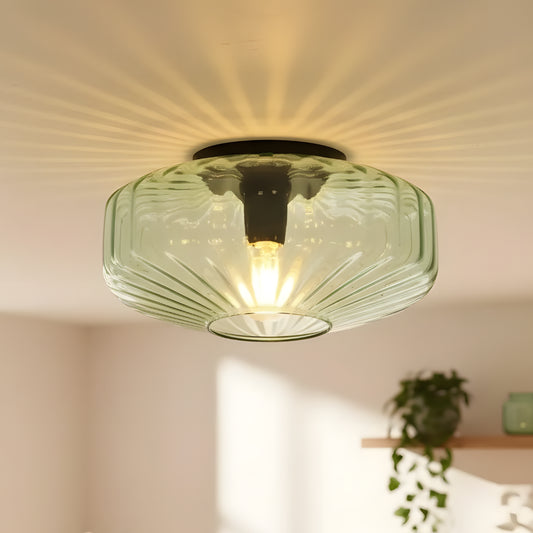 Cocytus Mid-Century Modern Drum Water Glass Ceiling Light