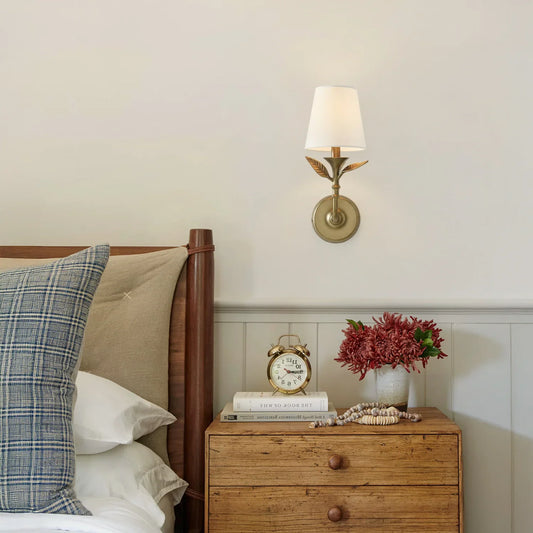 Celia Rustic Botanical Forged Iron Wall Sconce