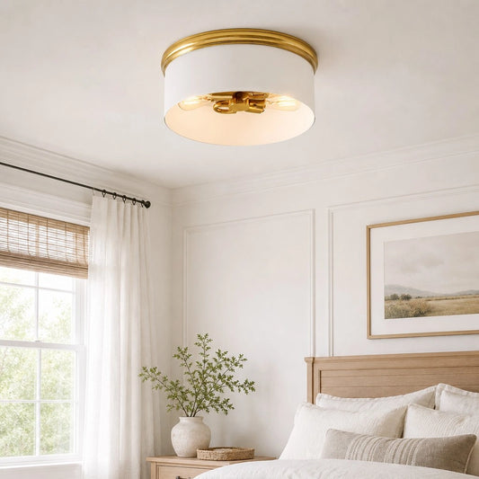 Lensky Modern Glass & Metal Flush Mount Ceiling Light