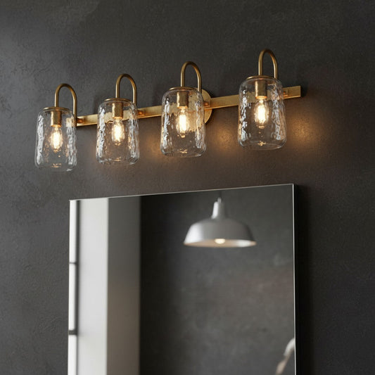 Caspian Modern Hammered Glass Wall Sconce