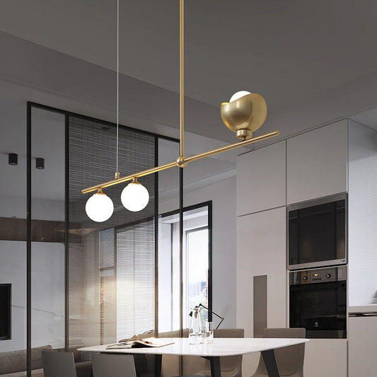 Modern Chandelier With Frosted Globes - 1CH7