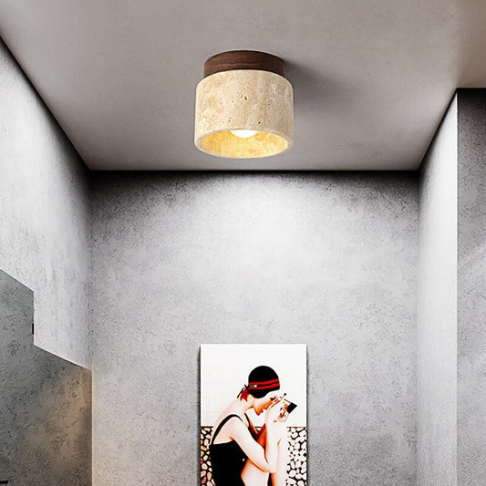 Europe Wabi-Sabi Yellow Cave Stone Chandelier Light