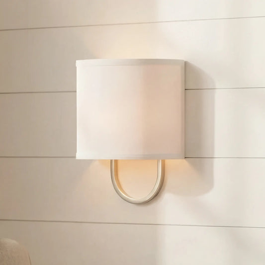 Edena Modern Fabric Shade Metal Wall Sconce