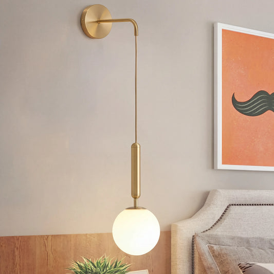Wall Scandinavian Brass Lamp Iron & Glass Bedside Lights