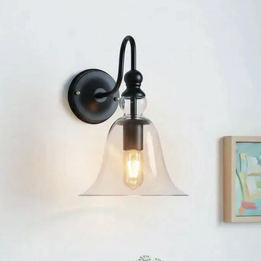 Riggs Clear Glass Bell Shade Wall Light