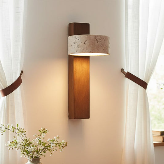 Shawna Wabi Sabi Natural Travertine LED Wall Sconce