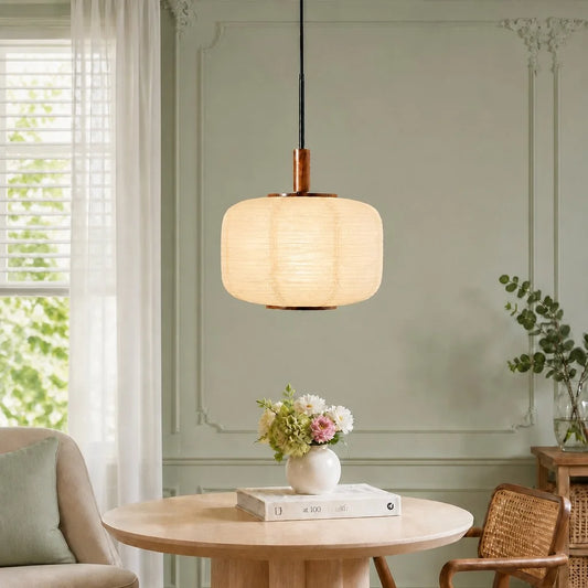 Eylin Wabi Sabi Ribbed Paper Lantern Pendant Light