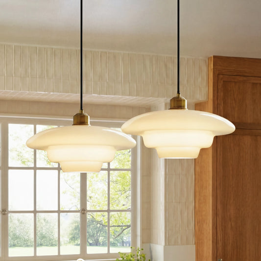 Daphne Modern Minimalist Milk Glass Pendant Light