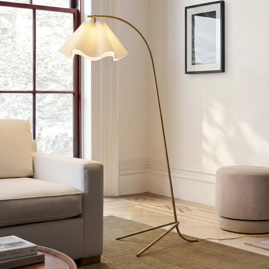 Antoine Modern Pleated Linen Fabric Floor Light