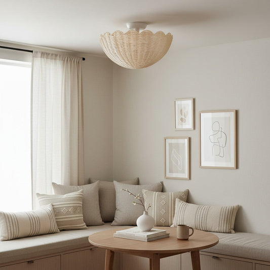 Oscar Bohemian Rattan Flower Ceiling Light