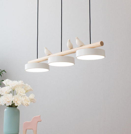 3-Light Nordic Macaron Bird Linear LED Island Pendant Light