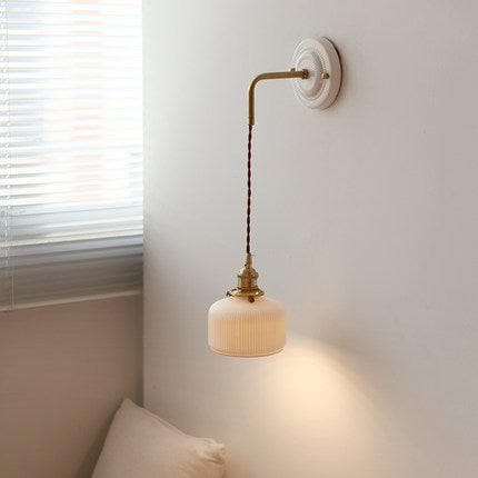 Avtej Nordic Ribbed Ceramic Wall Sconce