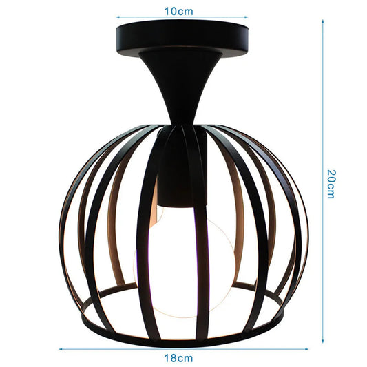 Retro Industrial Metal Frame Ceiling Light for Porch Hallway Kitchen Bathroom