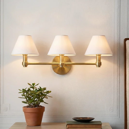 Modern Triple Metal Aged Brass Sconce