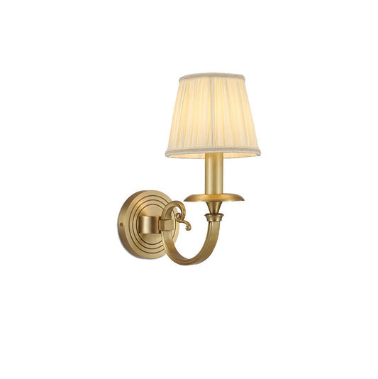 Pleated Brass Wall Lamp