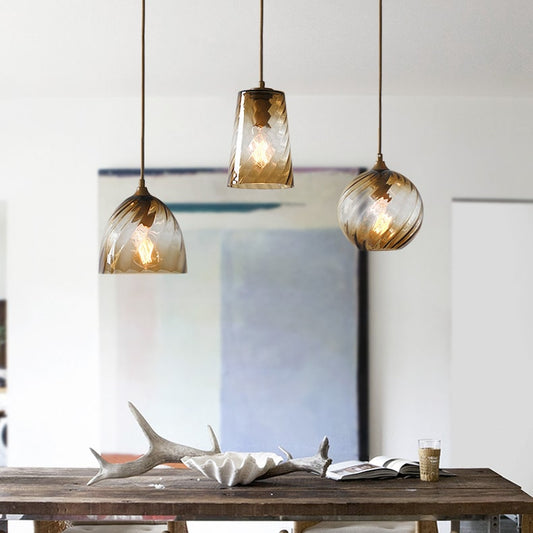 Curved Glass Pendant Light - 201GPL