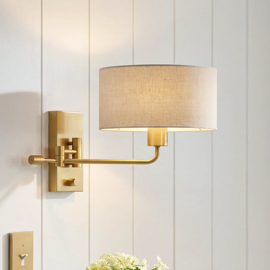 Teyran Vintage Fabric Swing Arm Wall Sconce