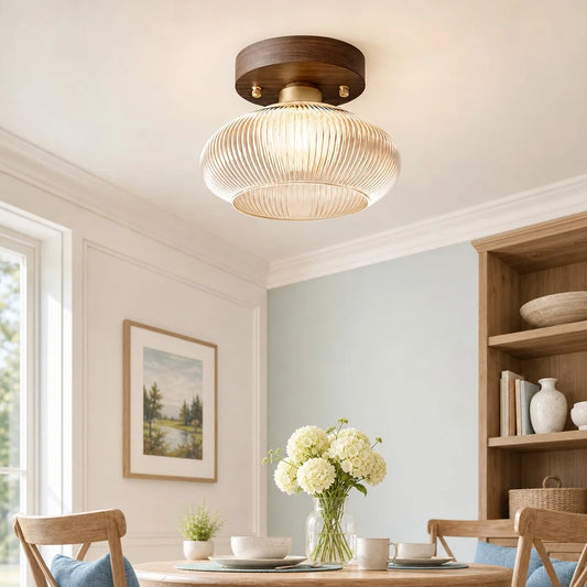 Awiss Minimalist Low Dome Glass Ceiling Light