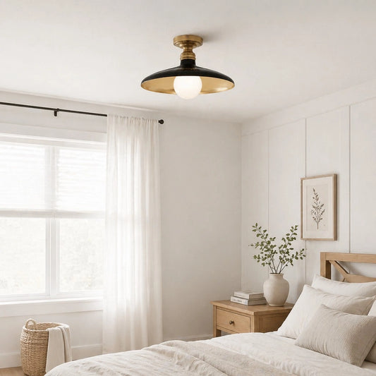 Moxie Farmhouse Industrial Metal Flush Mount Ceiling Light