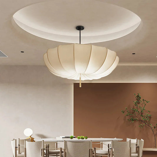 Nordic Cream Fabric Pendant Light for Home and Office - Wabi Sabi Pendant Light