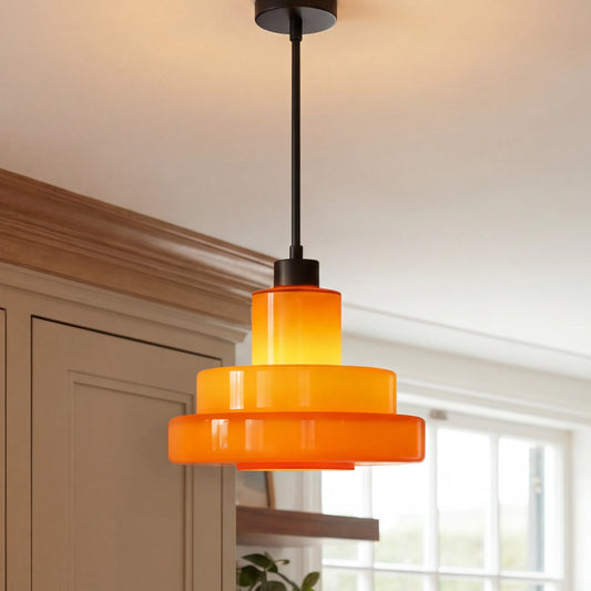 Arvin Multi Tiered Cake Glass Pendant Light