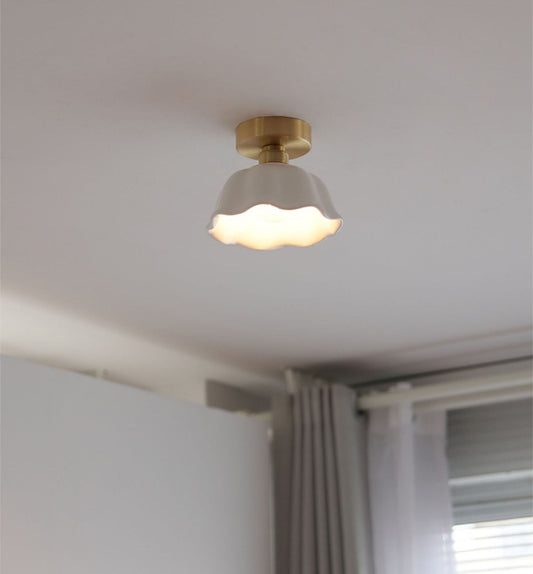 Flower Ceramic Brass Pendant Light - 108PL