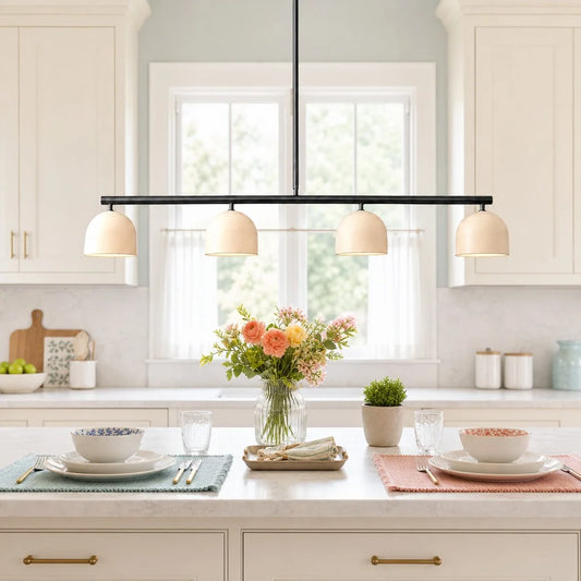 Metio Scandinavian Metal Dome Linear Chandelier