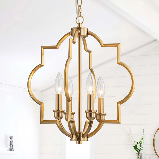 Fable Farmhouse Brass Orb Geometric Adjustable Chandelier