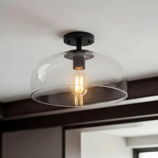 Vera Modern Glass Dome Semi Flush Mount