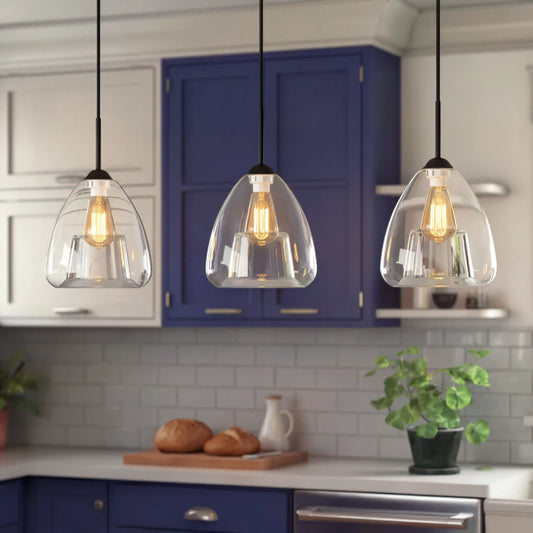 Cressida Minimalist Clear Glass Pendant Light