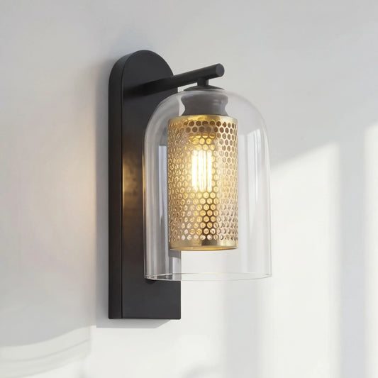 Kaelin Modern Industrial Clear Glass Wall Lamp