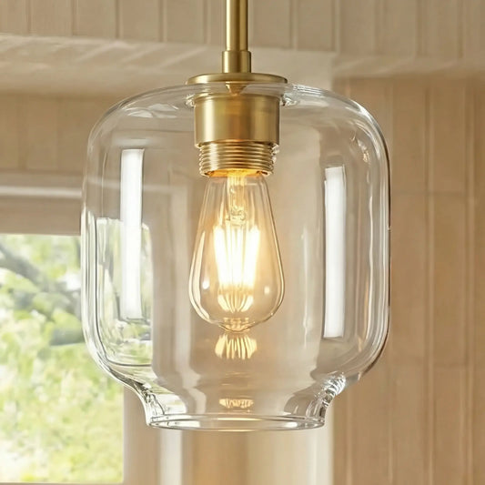 Ronan Modern Brass Pebble Glass Pendant Light