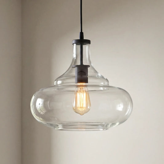 Industrial Gourd Glass Shade  Pendant Light