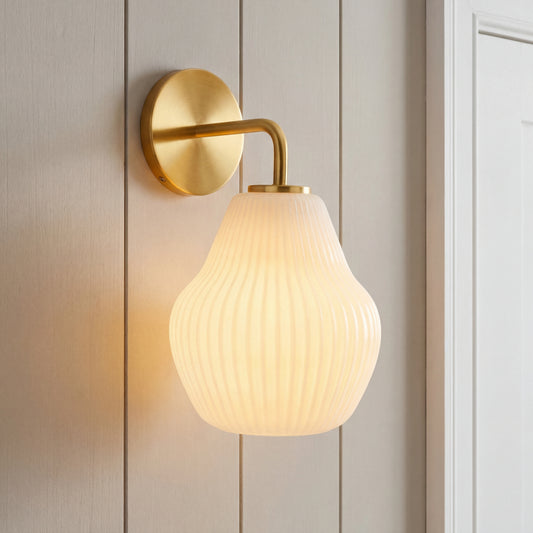 Erotes Minimalist Sculptural Ribbed Glass Wall Sconce