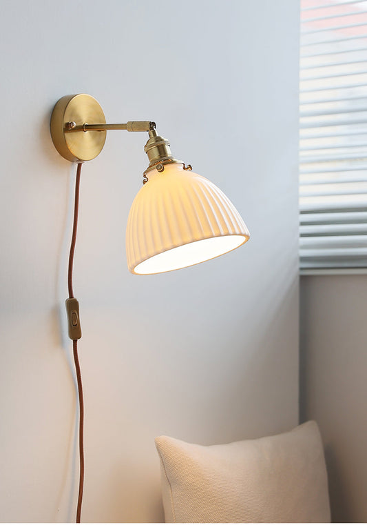 Ceramic Glass Plug In Wall Sconce Light - 226GBWL