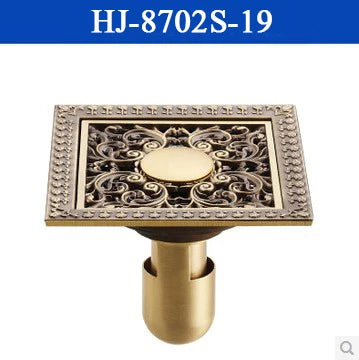 Antique Brass Square Shower Floor Drain Strainer Grate - HJ-8702S