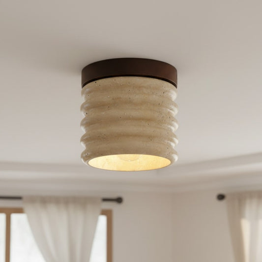 Modern Travertine Natural Stone Ceiling Light for Hallway Entryway