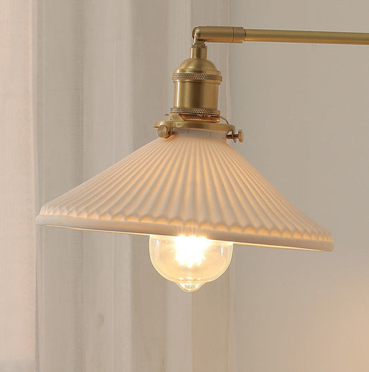 Ceramic Wall Light With Wood Plate - 109WL