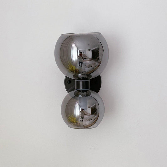 Round White Glass Bedroom Wall Lamp