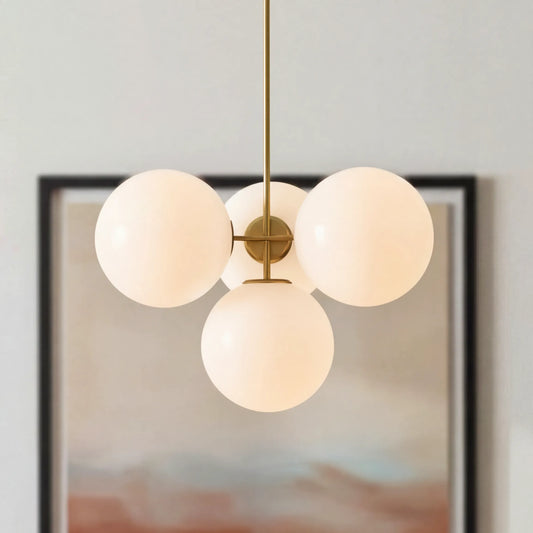 Modern 4 Lights Glass Chandelier