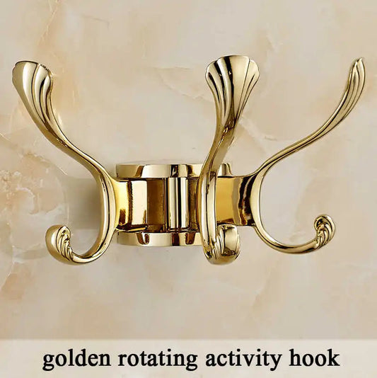 Triple Chrome Rotating Wall Hook for Bathroom and Key Storage