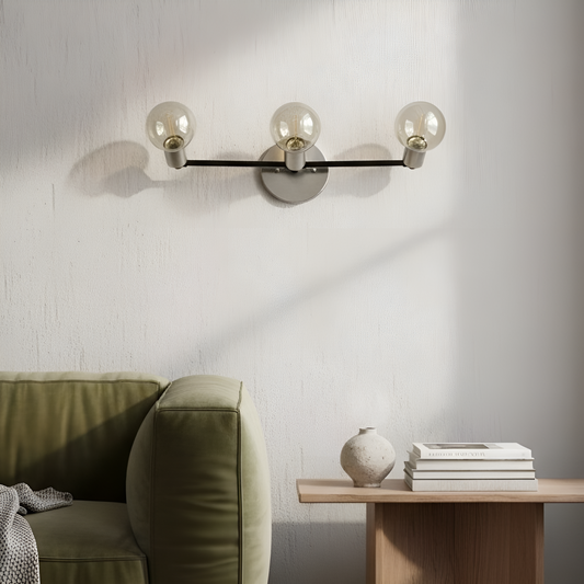 Modern Industrial 3-Light Silver Wall Sconce