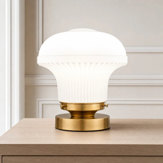 Aderyn Art Deco Fountain Ribbed Glass Table Light