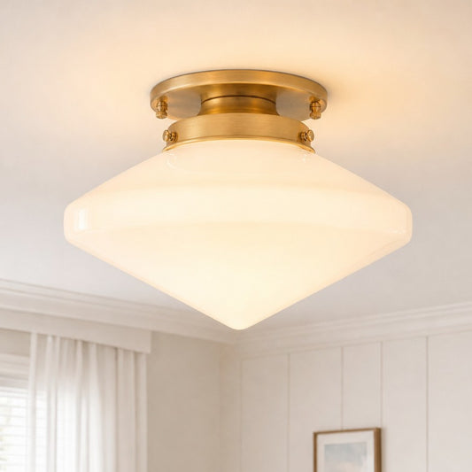Ailwen Art Deco Thick Glass Geometric Ceiling Light
