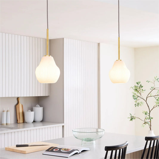Aiolos Modern Sculptural Ribbed Glass Pendant Light