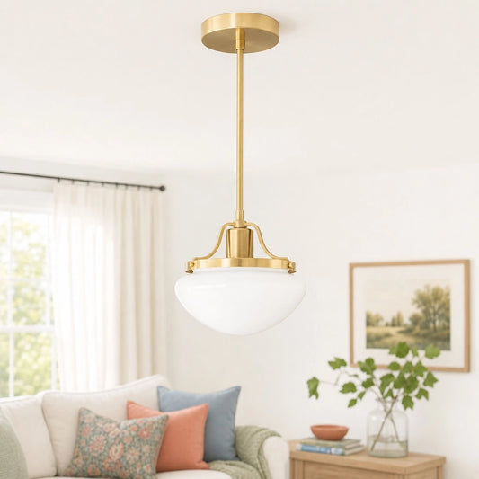 Alder Vintage Metal Glass Pendant Light